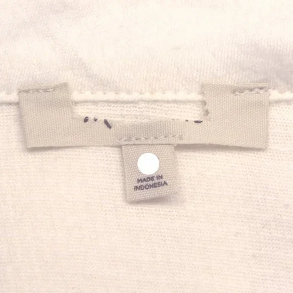 Madewell Plus White Textured Button Down Short Sleeve Cotton Shirt Top Blouse 2X - Picture 14 of 14